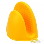 5 couleurs en silicone résistant à la chaleur pour gants de cuisine - Isolation anti-adhésive - Support de bol - Support de casserole - Clip jaune - B07M5RWMBV